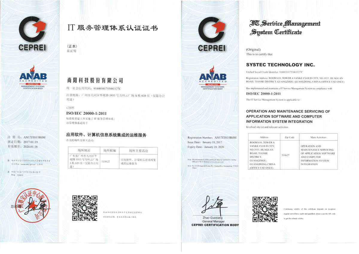 喜報! | 尚陽股份獲ISO20000認證,IT信息服務管理國際標準化